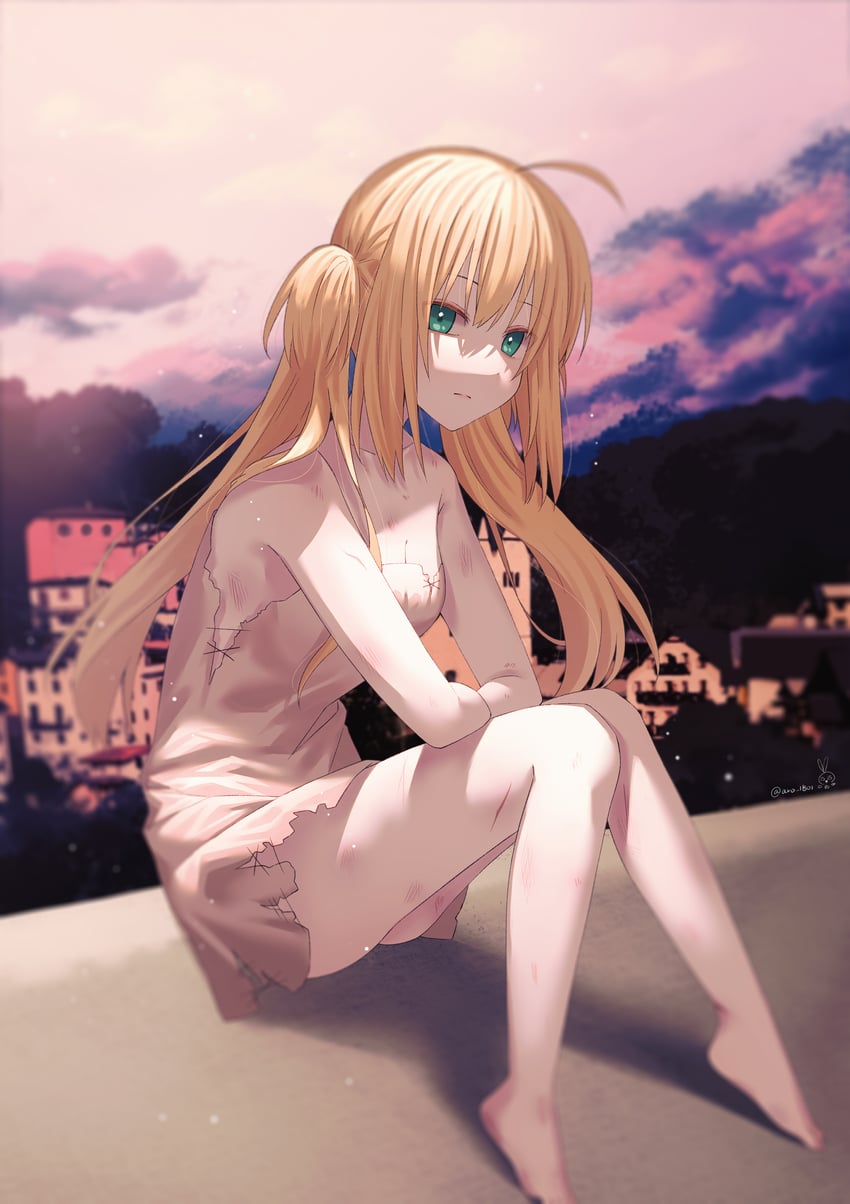 artoria pendragon and artoria caster (fate and 1 more) drawn by aro_1801
