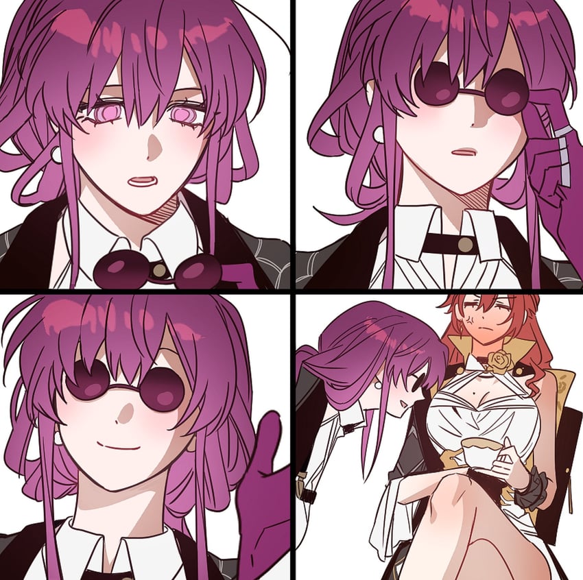 kafka and himeko (honkai and 1 more) drawn by omegiricecake