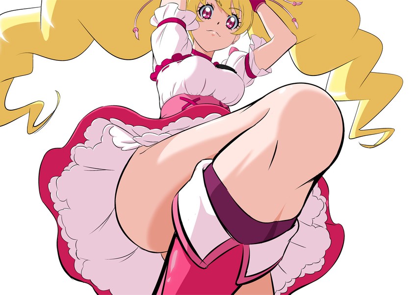 momozono love and cure peach (precure and 1 more) drawn by fuchi_(nightmare)