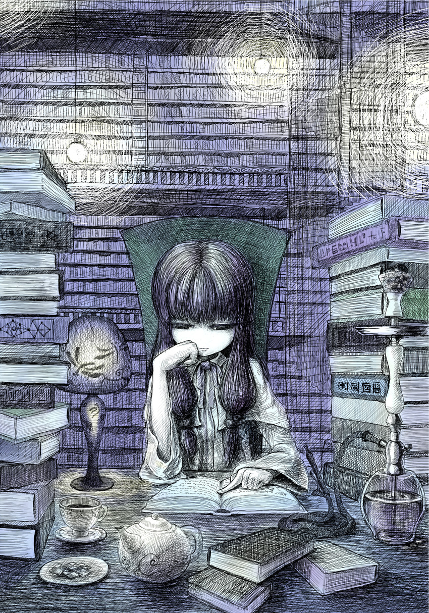 patchouli knowledge (touhou) drawn by taguchi_kirei