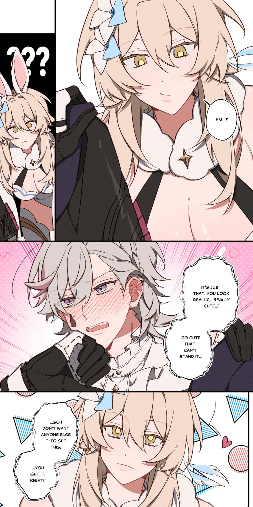 lumine and lyney (genshin impact) drawn by majunjuu and tsukko_(3ki2ne10)