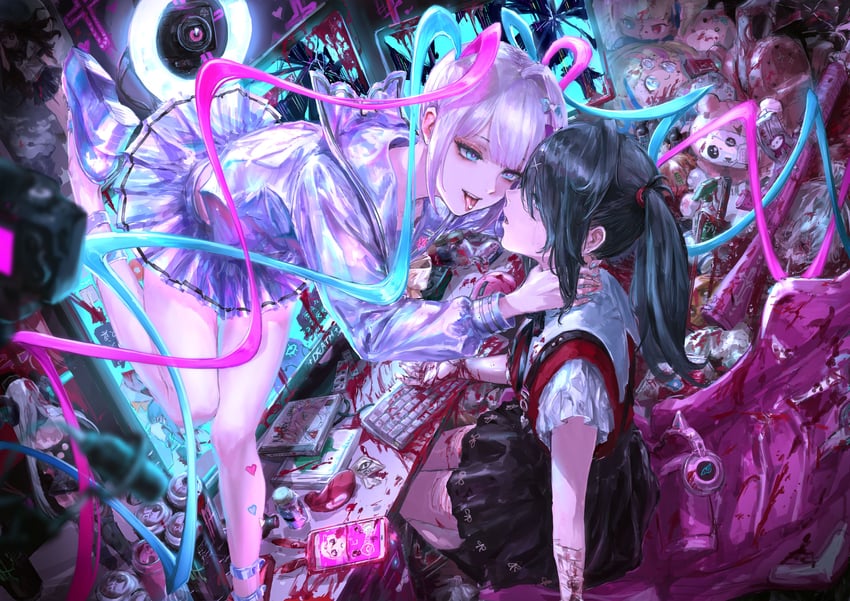 chouzetsusaikawa tenshi-chan and ame-chan (needy girl overdose) drawn by osakana_(denpa_yun'yun)