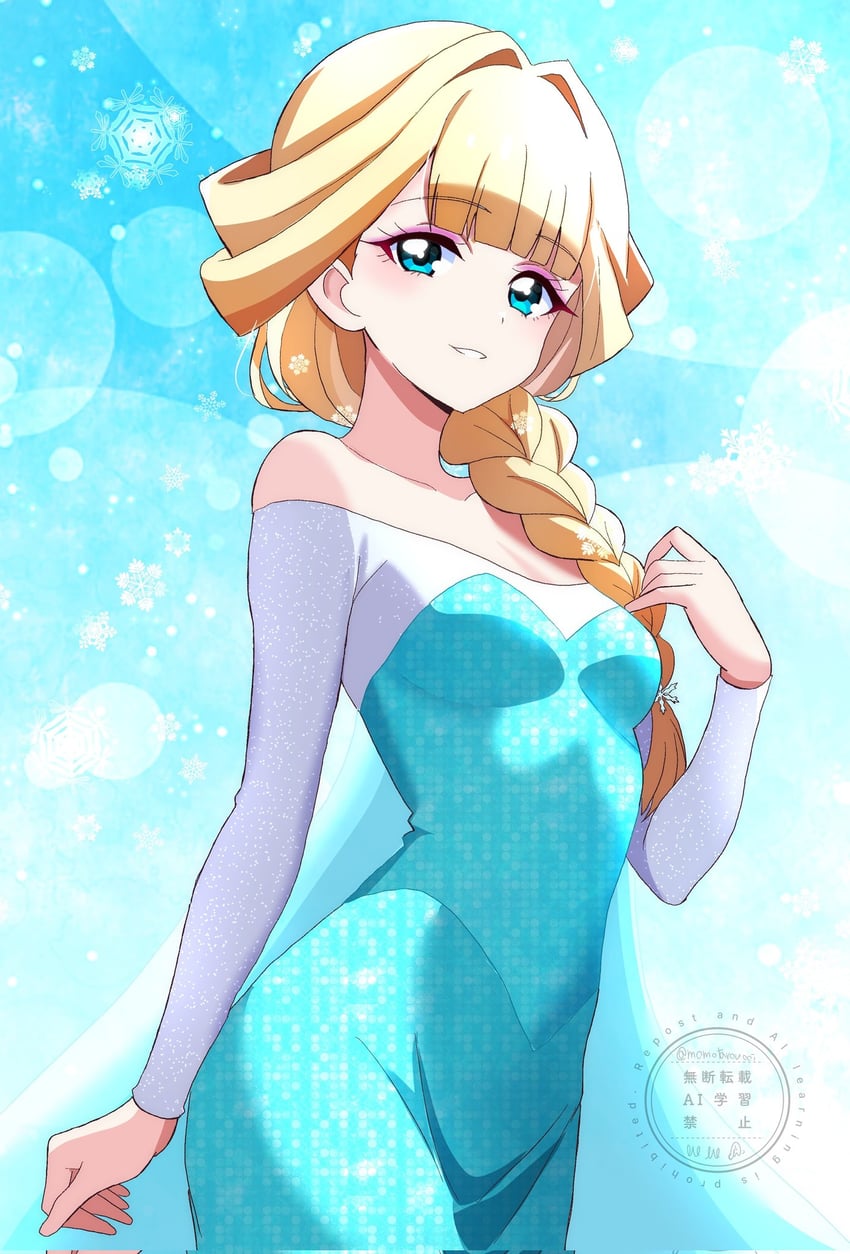 elsa and nekoyashiki yuki (precure and 2 more) drawn by momotarouooi
