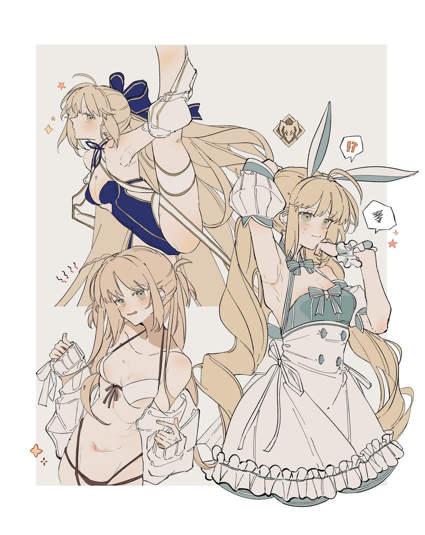 artoria pendragon and artoria caster (fate and 1 more) drawn by note_nii
