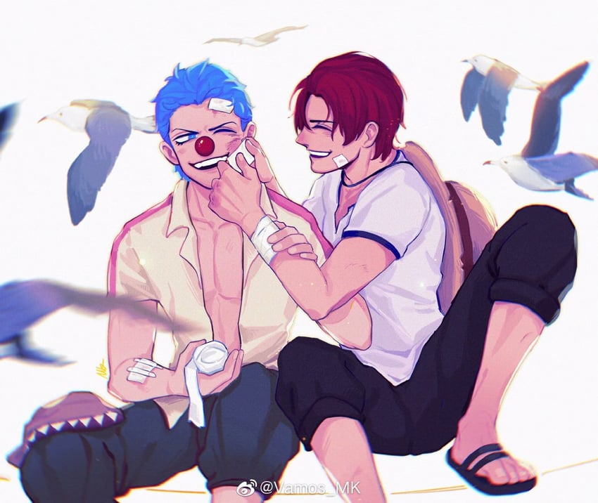 shanks and buggy the clown (one piece) drawn by vamos_mk