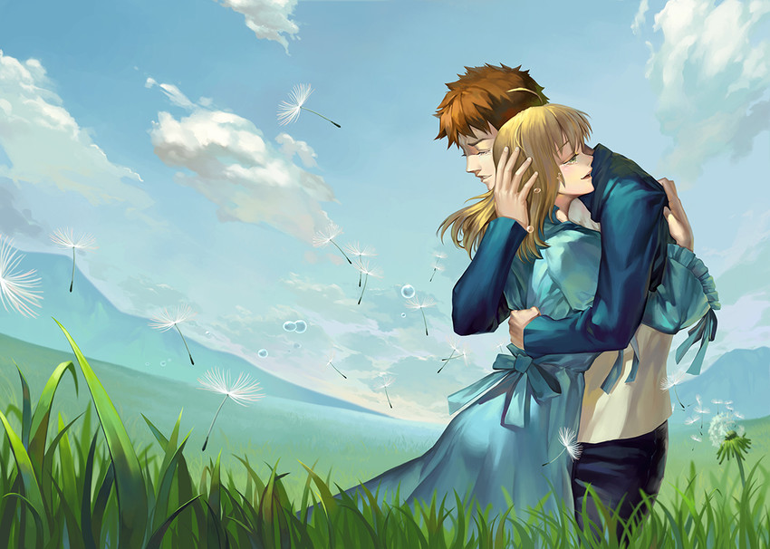 artoria pendragon, saber, and emiya shirou (fate and 1 more) drawn by vmax-ver