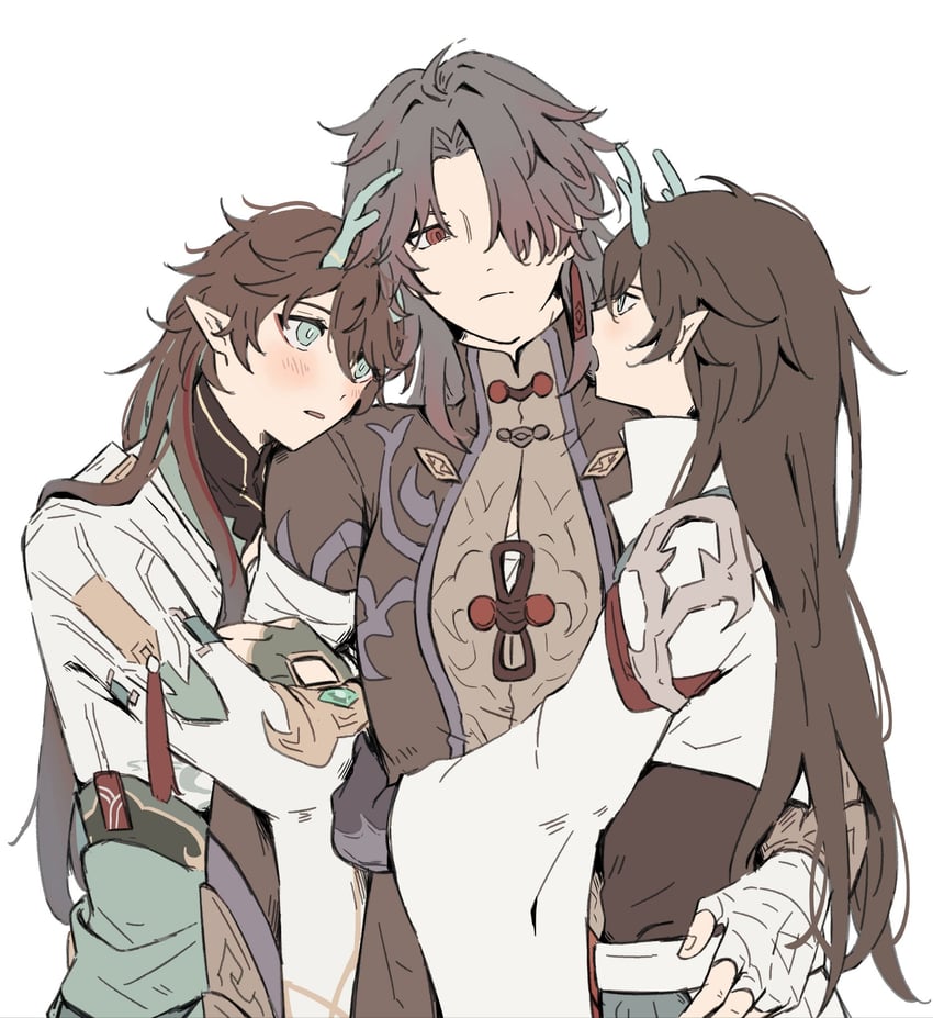 dan heng, blade, and dan feng (honkai and 1 more) drawn by suta_kuni
