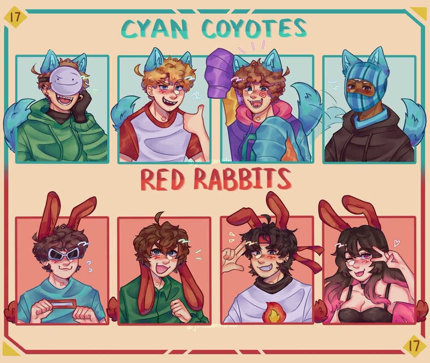 tommyinnit, tubbo, dream, sapnap, georgenotfound, and 3 more (indie virtual youtuber and 2 more) drawn by juliacantdraw