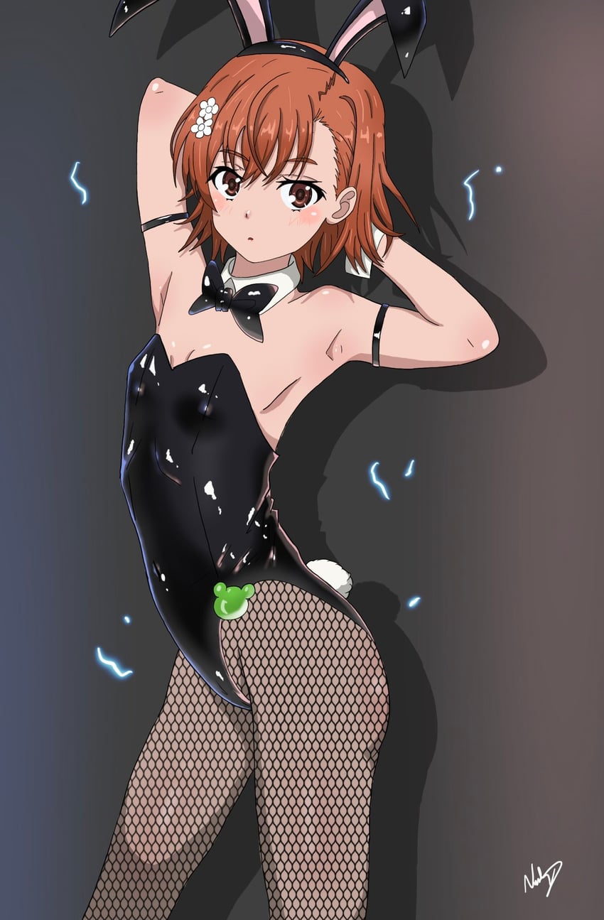 misaka mikoto and gekota (toaru majutsu no index and 1 more) drawn by nashdnash2007
