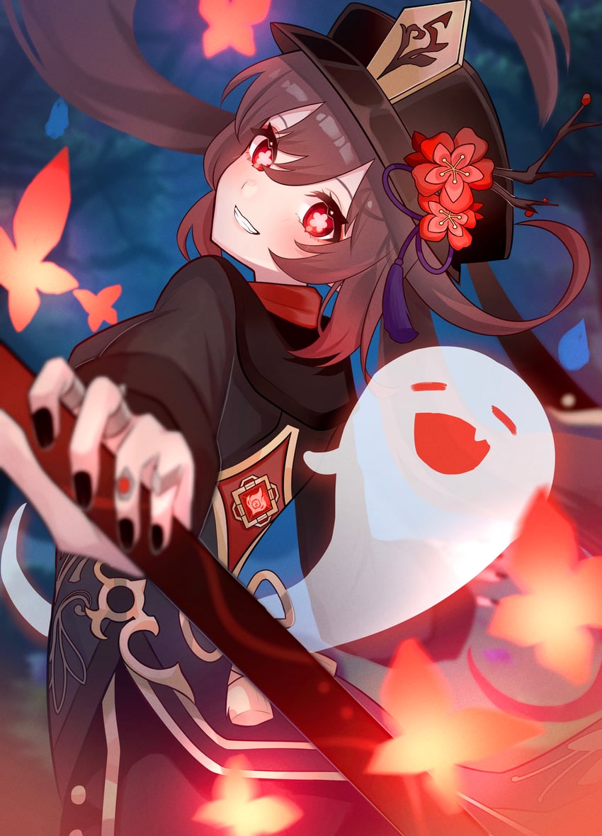 hu tao and boo tao (genshin impact) drawn by nyamo-lv0