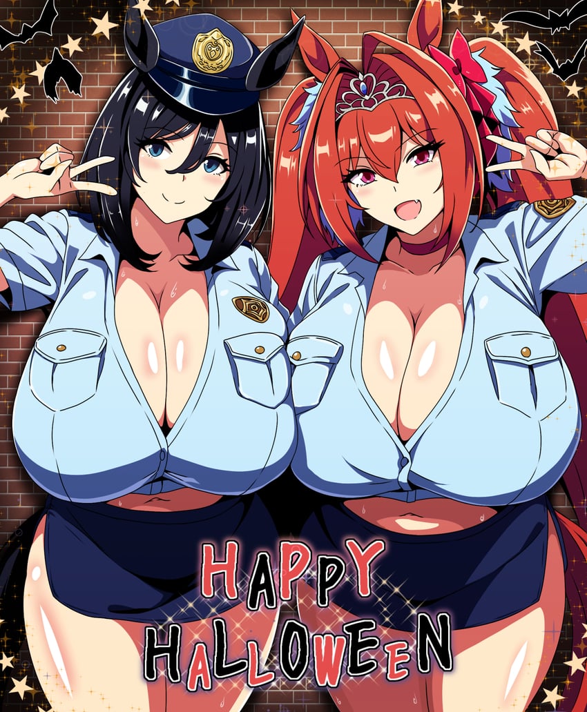 daiwa scarlet and eishin flash (umamusume) drawn by tony_man+