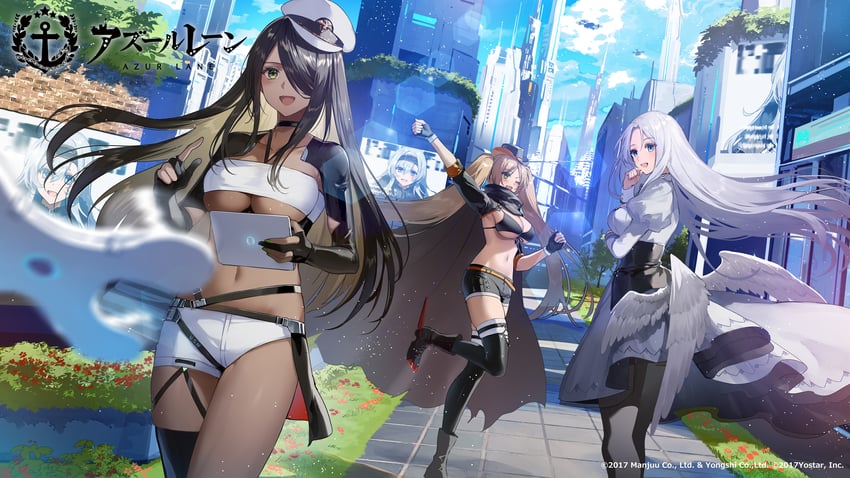 yorktown, hornet, yorktown ii, northampton, bon homme richard, and 2 more (azur lane) drawn by kuga_huna