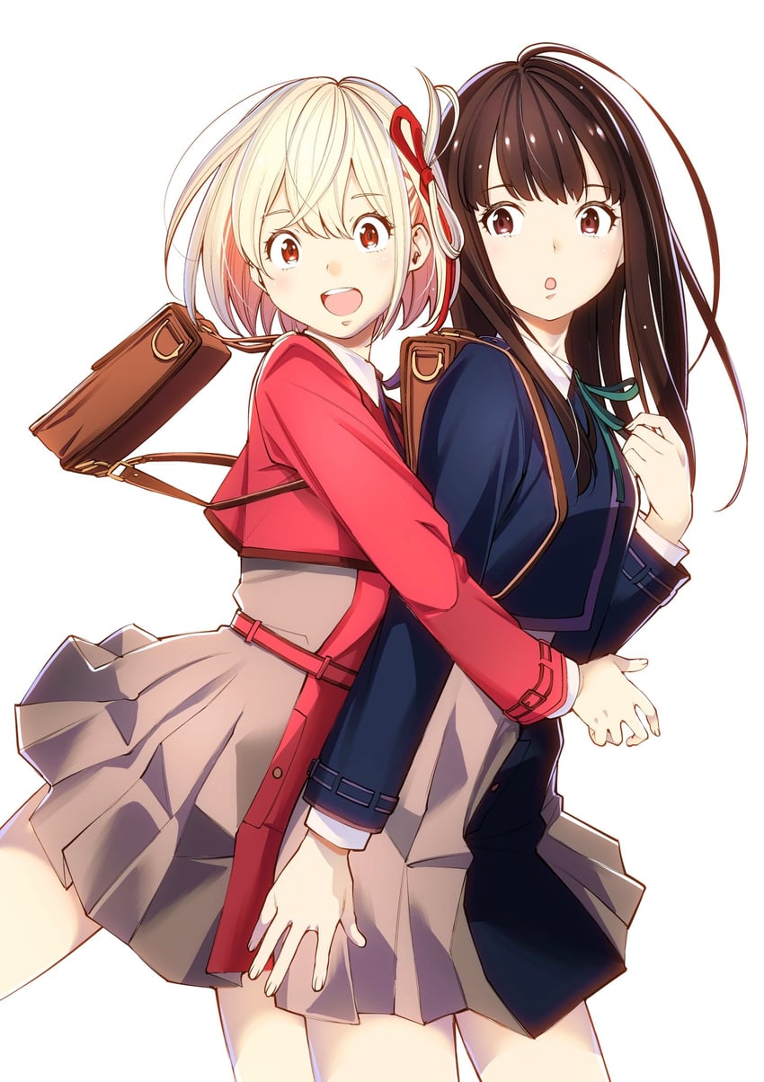 nishikigi chisato and inoue takina (lycoris recoil) drawn by fukushima_masayasu