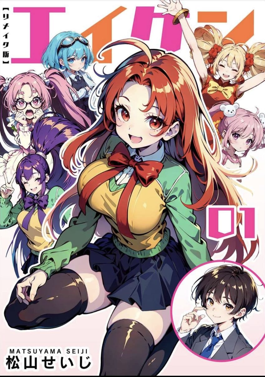misono kirika, shinonome chiharu, harumachi komoe, mifune densuke, grace lin, and 1 more (eiken and 1 more) drawn by matsuyama_seiji