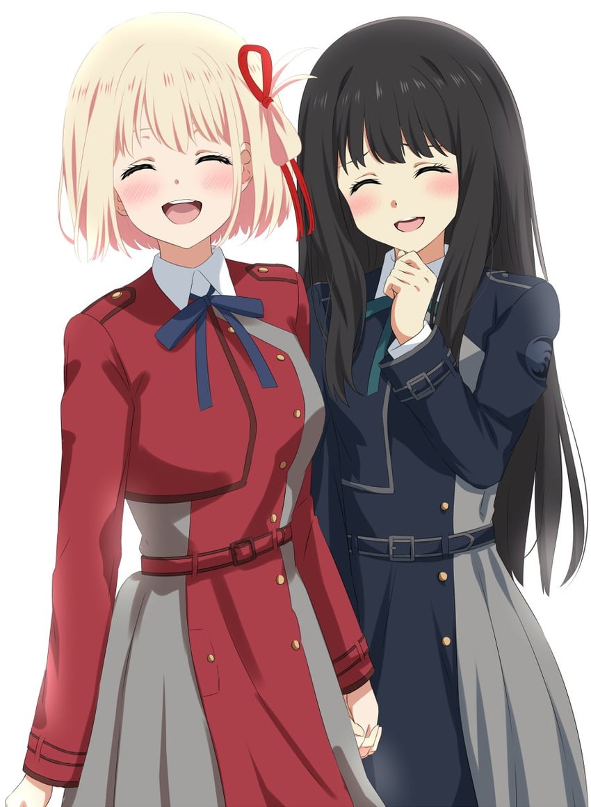 nishikigi chisato and inoue takina (lycoris recoil) drawn by dars_(recolors)