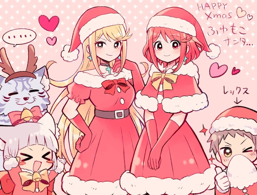 pyra, mythra, nia, rex, and dromarch (xenoblade chronicles and 1 more) drawn by yataba
