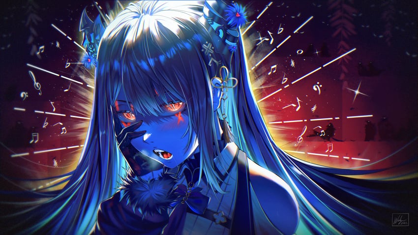 nerissa ravencroft (hololive and 1 more) drawn by waligner