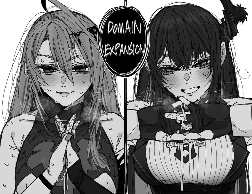 nerissa ravencroft and elizabeth rose bloodflame (hololive and 2 more) drawn by carrot_011