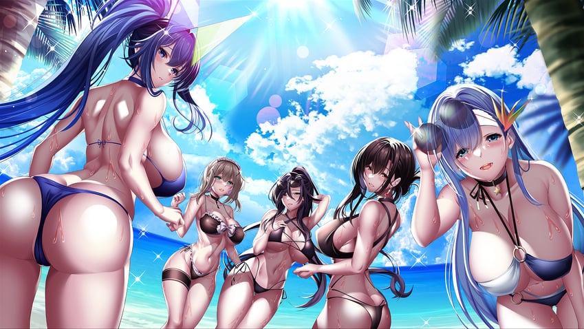 new jersey, ticonderoga, chkalov, bolzano, and manchester (azur lane) drawn by yuuzuki_hijiri