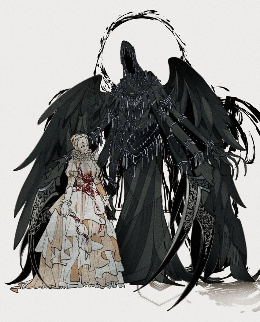 mergo's wet nurse and yharnam phtumerian queen (bloodborne) drawn by drenched-in-sunlight