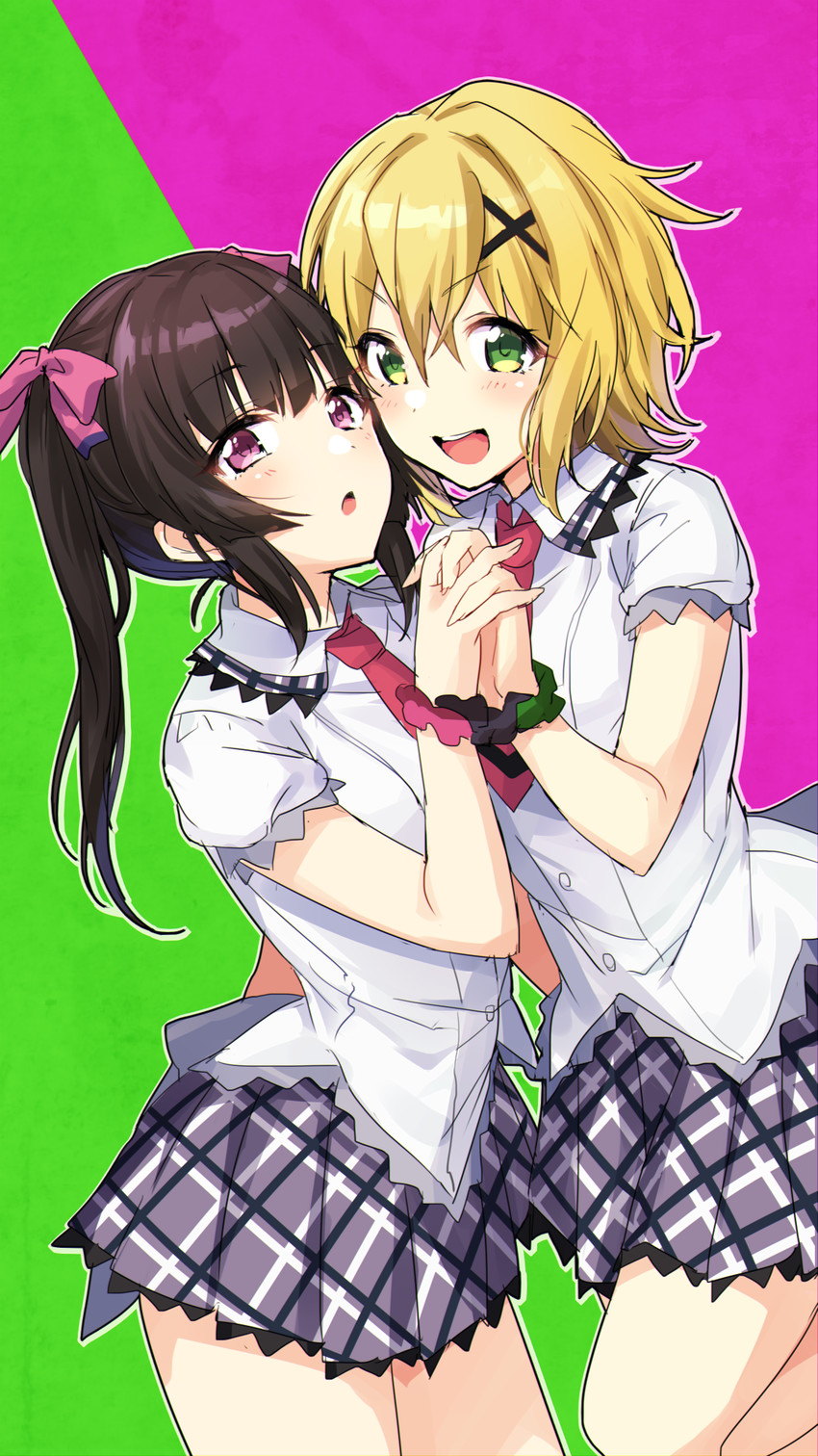 akatsuki kirika and tsukuyomi shirabe (senki zesshou symphogear) drawn by fujisaki_(hjsk)