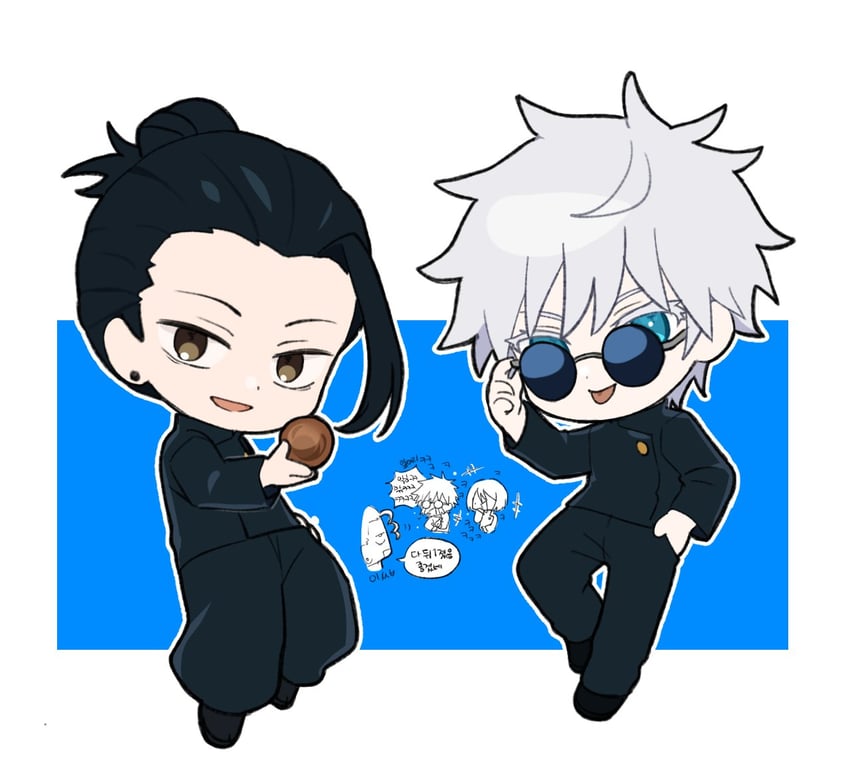 gojou satoru and getou suguru (jujutsu kaisen) drawn by marimo_jh