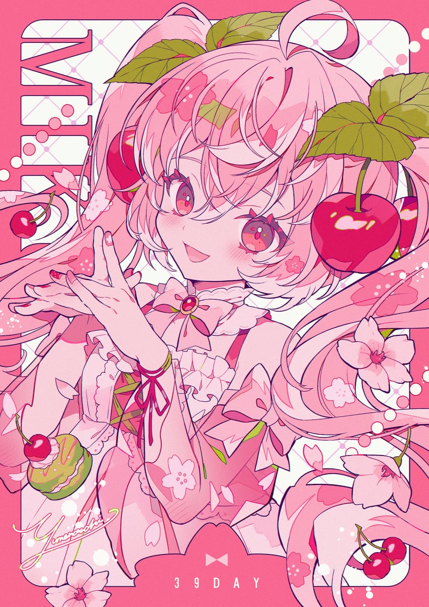 hatsune miku and sakura miku (vocaloid) drawn by yumenouchi_chiharu
