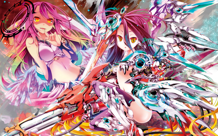 jibril and shuvi (no game no life) drawn by kamiya_yuu
