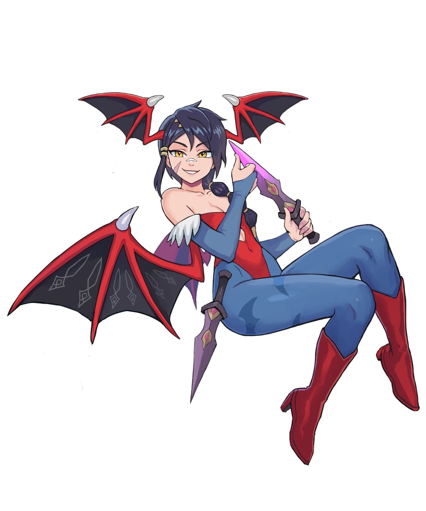lilith and erisa (darkstalkers and 1 more) drawn by watcher_hollow