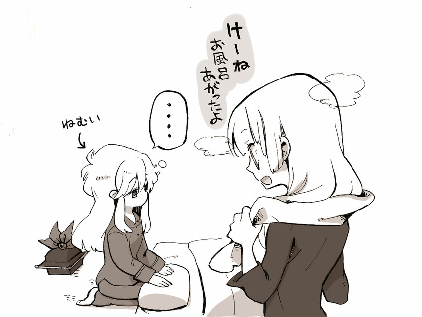 fujiwara no mokou and kamishirasawa keine (touhou) drawn by shinoasa