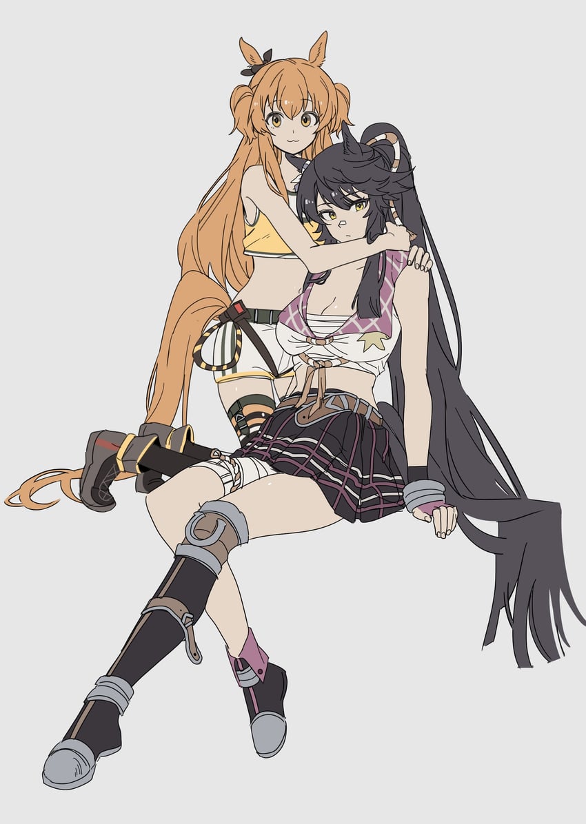 mayano top gun and narita brian (umamusume) drawn by unneul