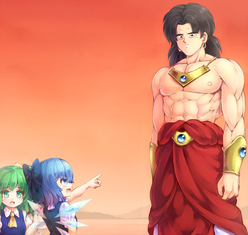 cirno, daiyousei, and broly (touhou and 2 more) drawn by komimiyako
