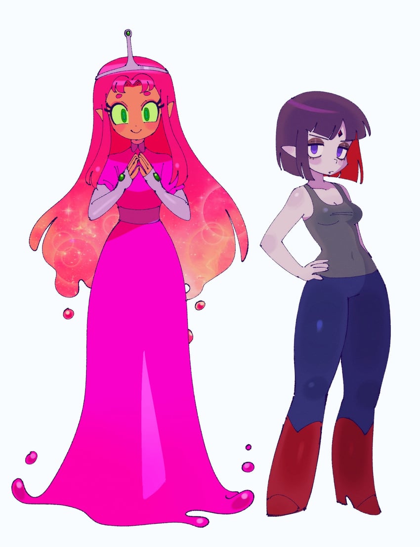raven, starfire, marceline abadeer, princess bonnibel bubblegum, and hynden walch (dc comics and 3 more) drawn by batrobin_k