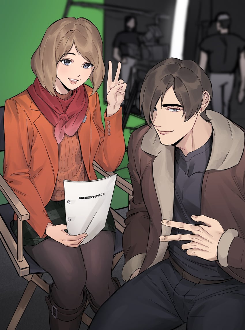 leon s. kennedy and ashley graham (resident evil and 1 more) drawn by hirusuhi
