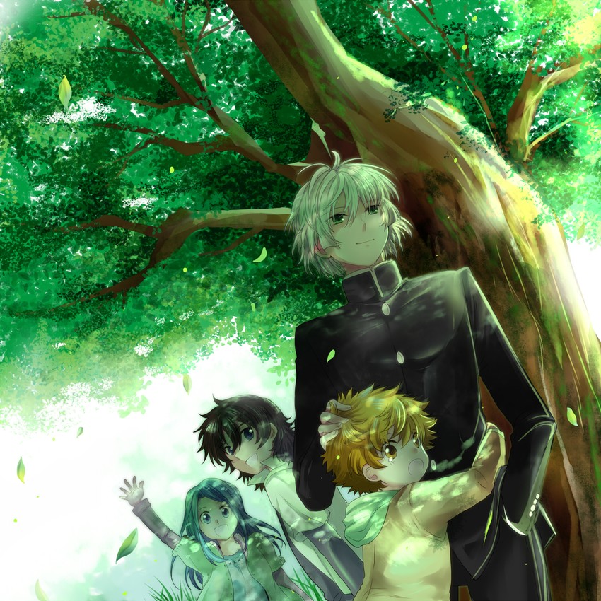 hyoubu kyousuke, kanou momiji, magi shirou, and fujiura you (zettai karen children) drawn by mariwai_(marireroy)