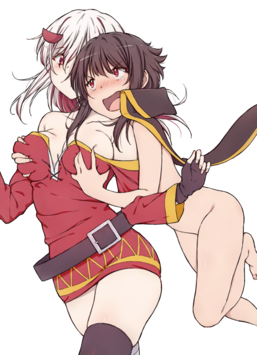 megumin and hoseki mio (original and 1 more) drawn by wakkuchin20