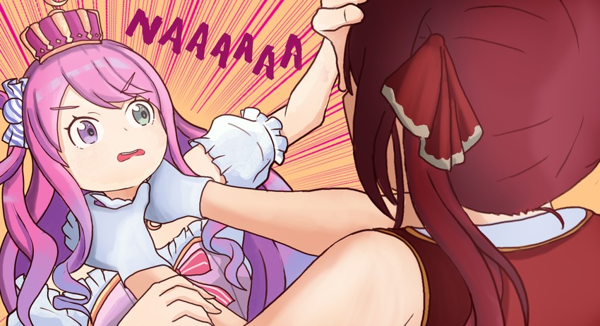 houshou marine and himemori luna (hololive and 2 more) drawn by yuguuuu