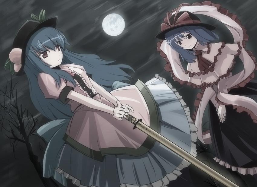hinanawi tenshi and nagae iku (touhou) drawn by hitsuji_(artist)