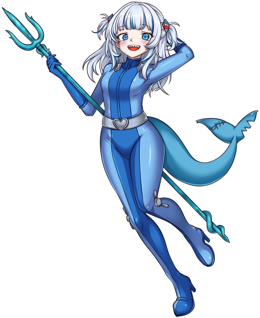 gawr gura (hololive and 2 more) drawn by injuotoko