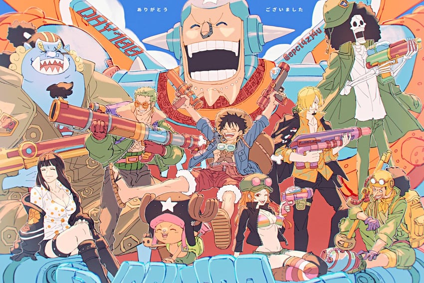 nami, monkey d. luffy, nico robin, roronoa zoro, sanji, and 5 more (one piece) drawn by epcl4zj4u