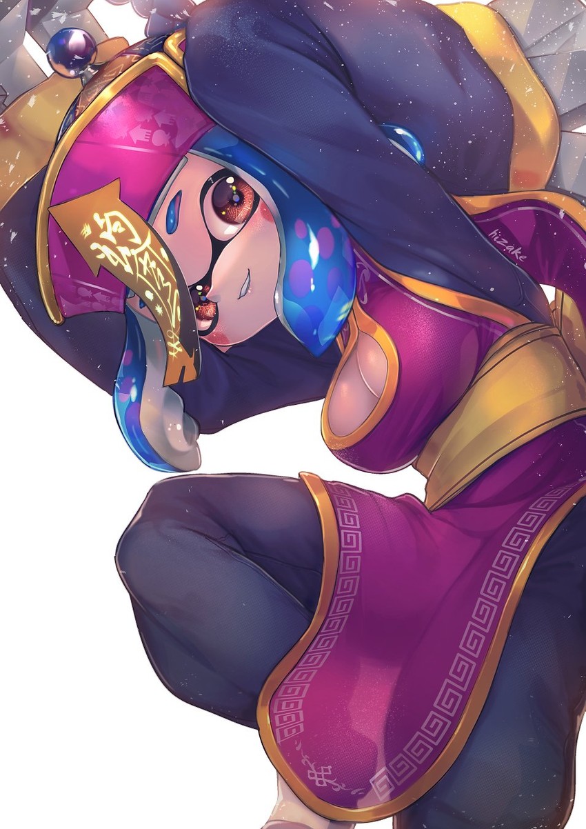 inkling player character, inkling girl, and hsien-ko (splatoon and 1 more) drawn by kashu_(hizake)