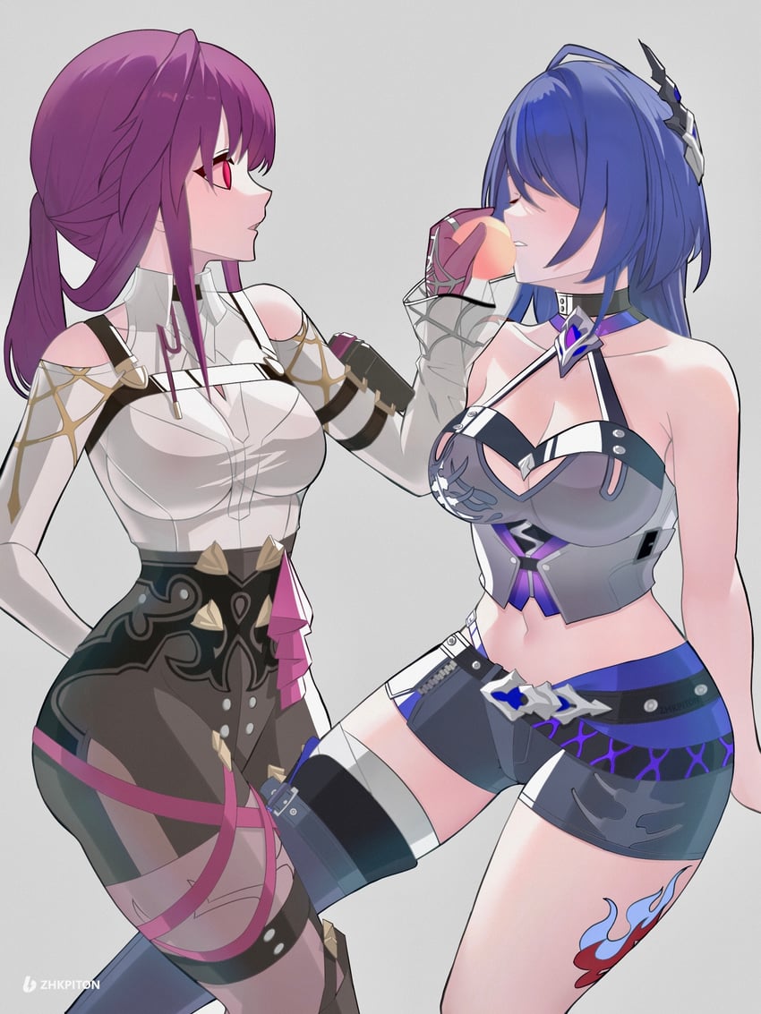 kafka and acheron (honkai and 1 more) drawn by romeboom