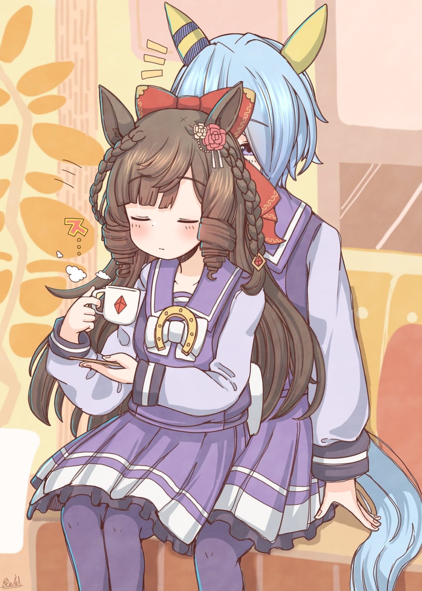 daiichi ruby and k.s.miracle (umamusume) drawn by rakugakiraid