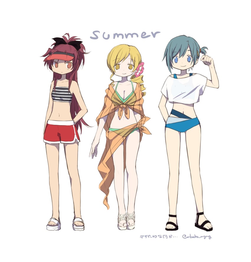 miki sayaka, sakura kyoko, and tomoe mami (mahou shoujo madoka magica) drawn by itou_(ankocha-mgmg)