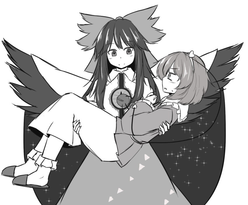 komeiji satori and reiuji utsuho (touhou) drawn by ganmaganmo
