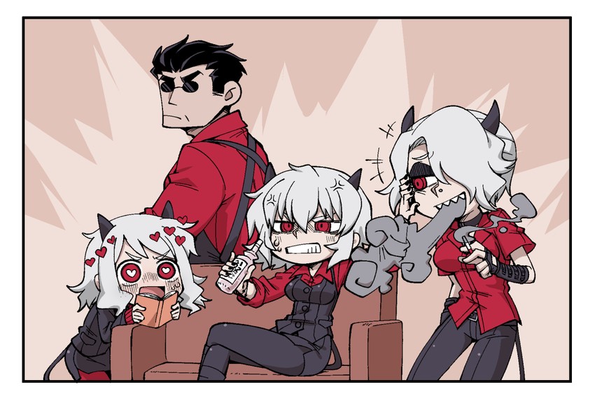 modeus, helltaker, malina, and zdrada (helltaker) drawn by sumiya_nadateru