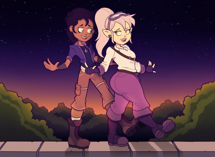 luz noceda and amity blight (the owl house) drawn by tonyneely