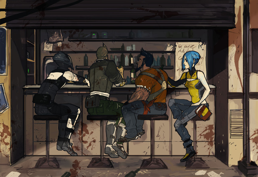 maya, zer0, axton, and salvador (borderlands and 1 more) drawn by casey