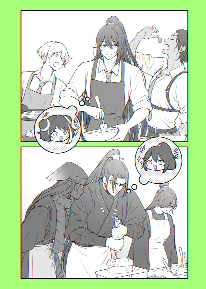 sinclair, hong lu, heathcliff, jia xichun, jia qiu, and 2 more (project moon and 1 more) drawn by maki_maki_(makimakipoipoi)