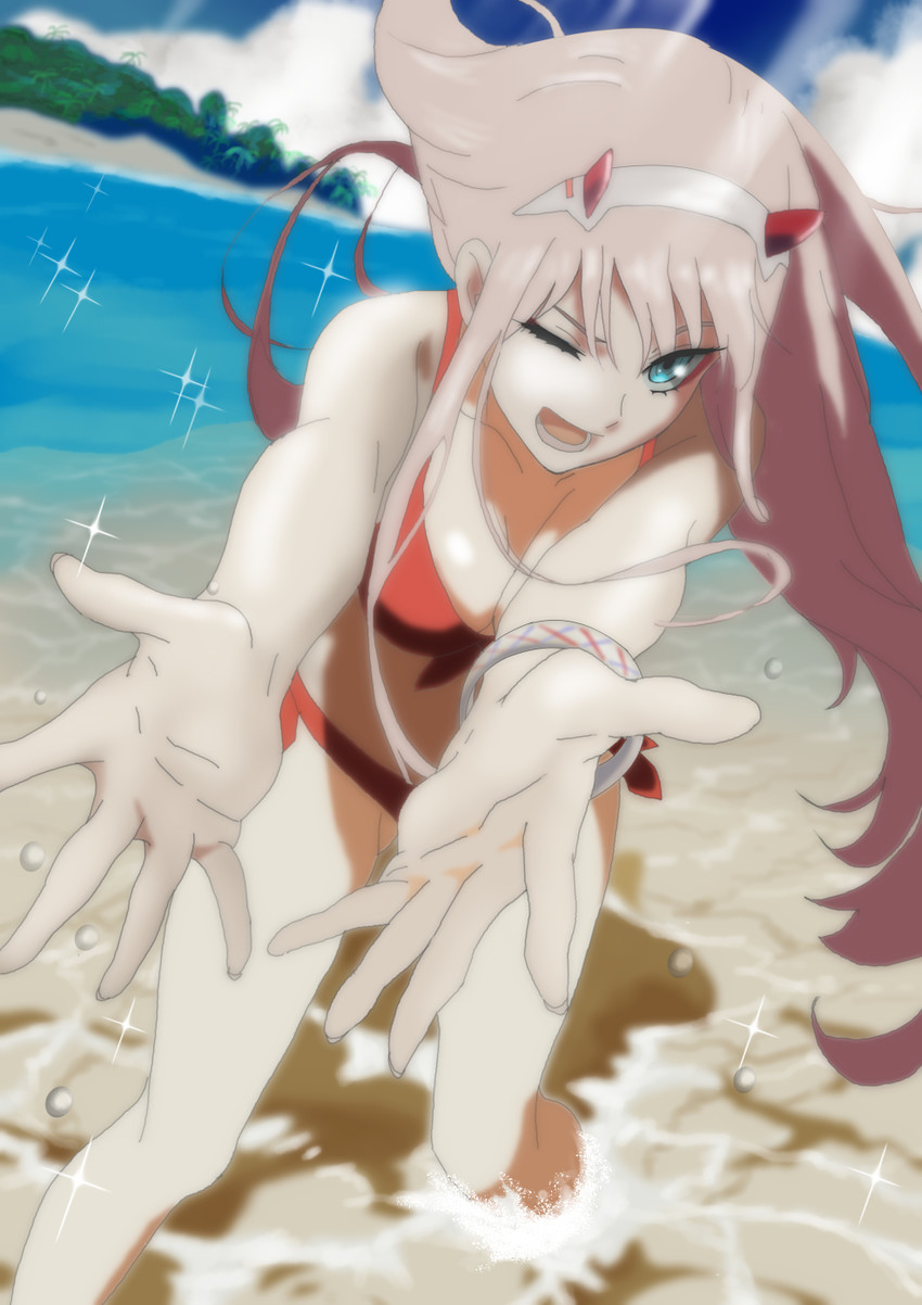 zero two (darling in the franxx) drawn by kin_ryouma